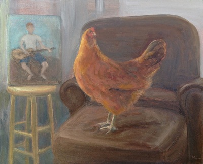 The Art Critic hen painting.