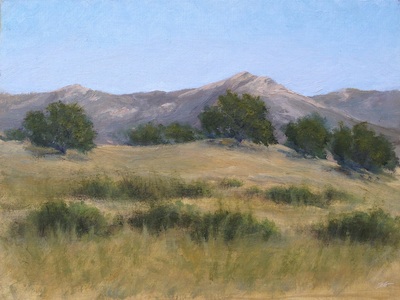 View of Oaks Plein Air Study, Ojai CA painting.