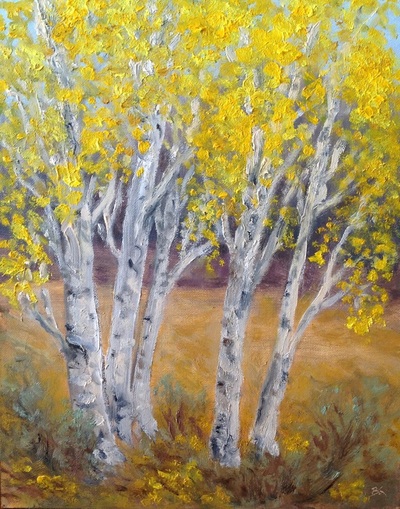 Aspin Grove in Jackson, Wy painting.