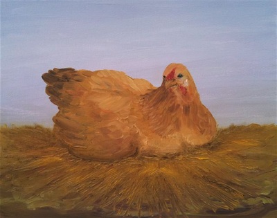 Hen at Lay painting.