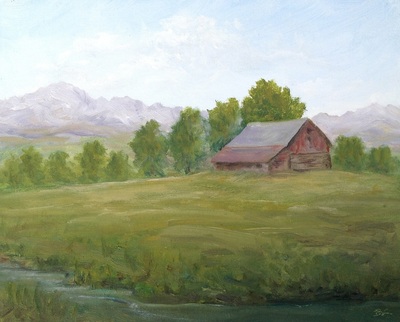 Old Barn Study in Jackson, Wy painting.