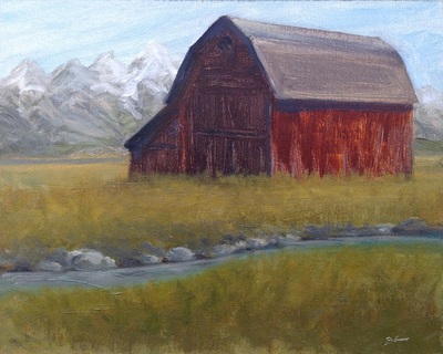 Old Jackson Hole Barn painting.
