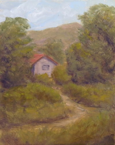 House up On Krotona in Ojai CA painting.