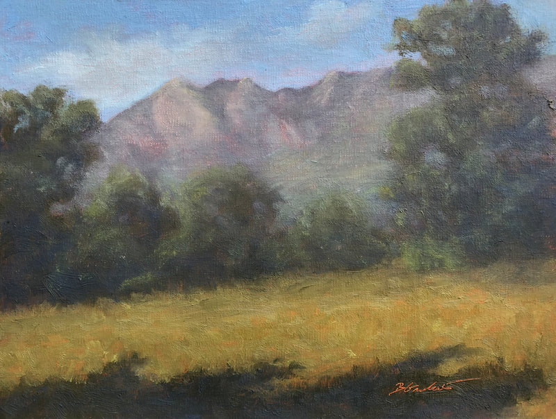 Afternoon Hike on Krotona Hill - Plein Air Study, Ojai, CA Landscape painting.  