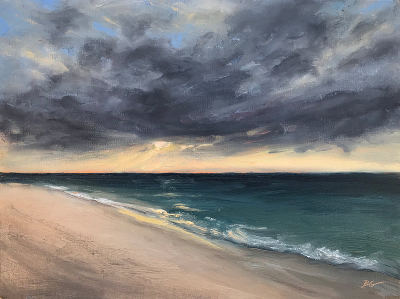 Anguilla Ocean Storm and Light, Anguilla Island Landscape painting.  