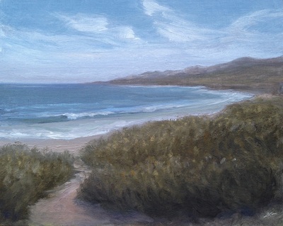 Beach Path Study, Santa Barbara County CA painting.