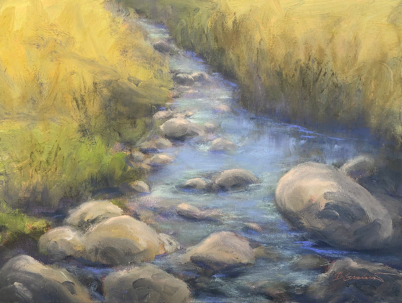 Creek on Santa Ana Road Ojai CA Landscape painting. 