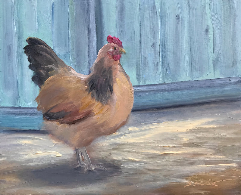 Hen and her Coop painting.