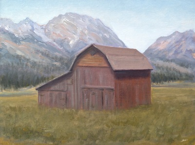 Jackson Barn, WY painting.
