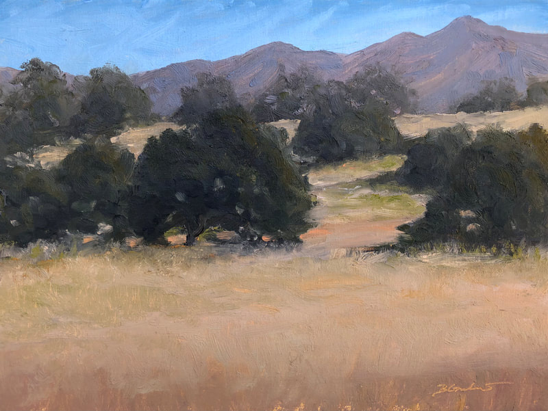 Krotona Hill Plein Air Study III, Ojai CA Landscape painting. 