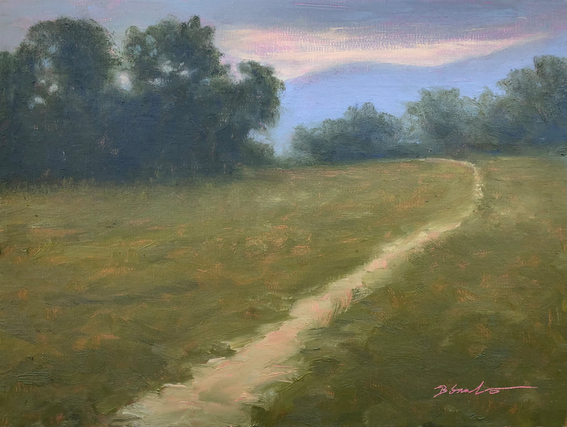 Late Afternoon Hike on Krotona Hill - Plein Air Study, Ojai, CA Landscape painting.  