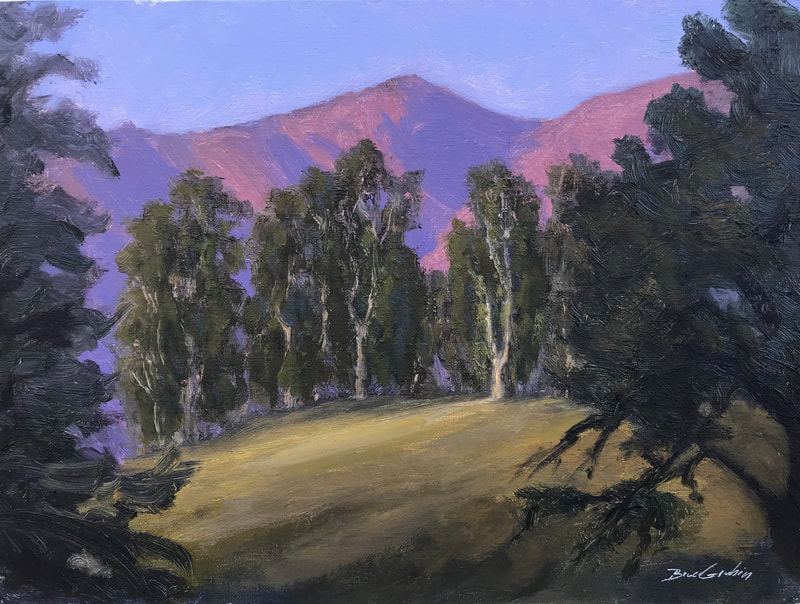 Mira Monte Sunset III, Ojai CA painting.