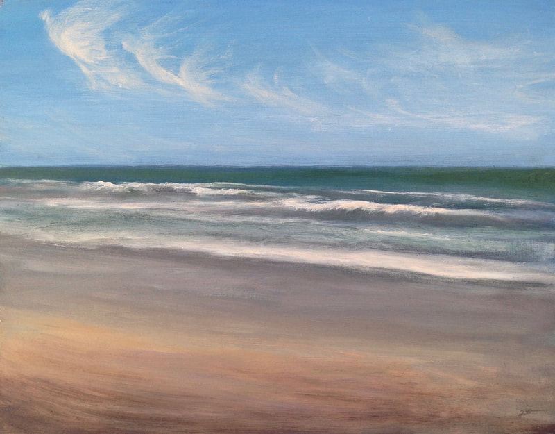 Ocean Waves, Clouds Study, Santa Barbara CA painting.