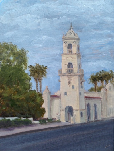 Ojai Clock Tower, Ojai CA painting.