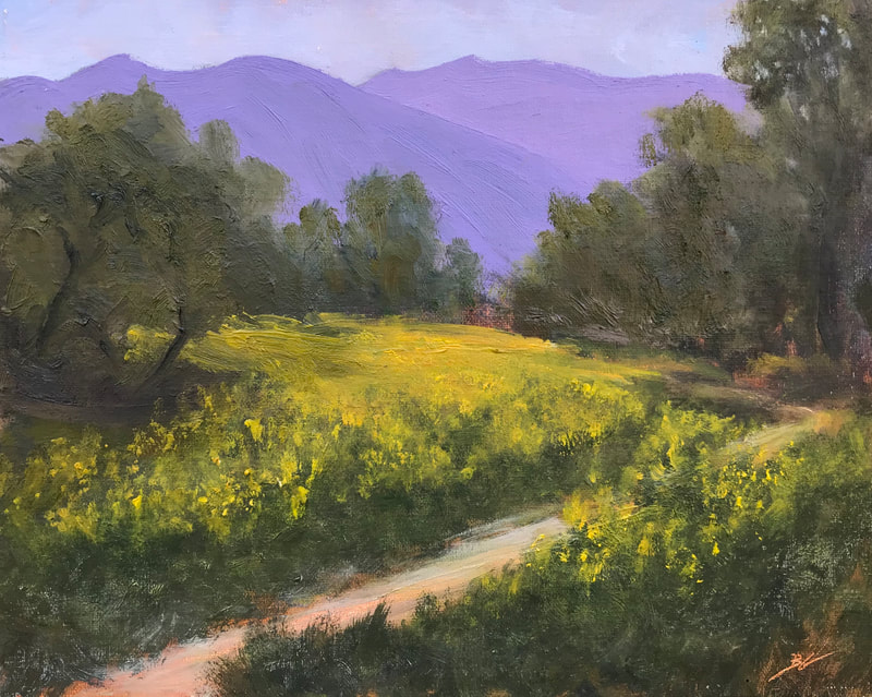 Ojai Meadows Preserve - Mustard Fields, Study I , Ojai CA painting.