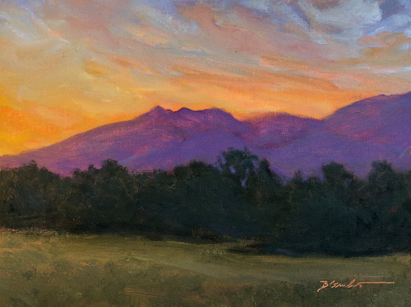 Ojai Meadows Preserve - Westside Sunset, Ojai CA  Landscape painting. 