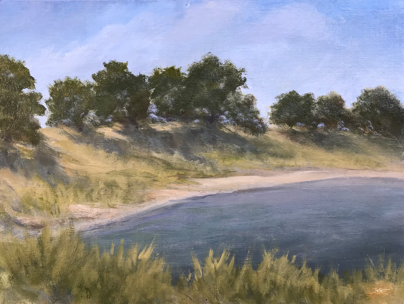 Ojai Pond Study, Ojai CA painting.