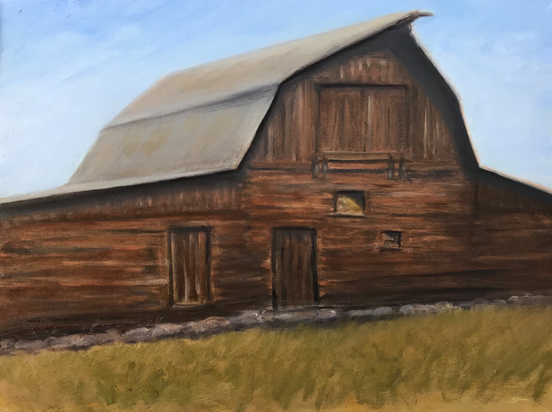 Old Mormon Row Barn in Jackson WY painting.