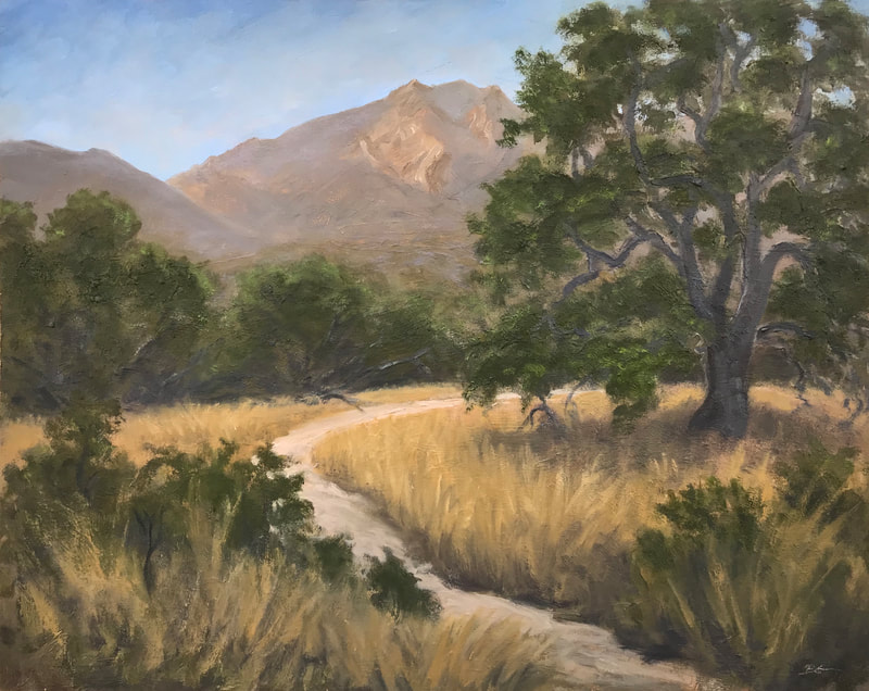 Old Oak on Hill - Ojai, CA painting.