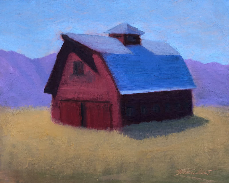 Red Barn Shadow Study I painting.