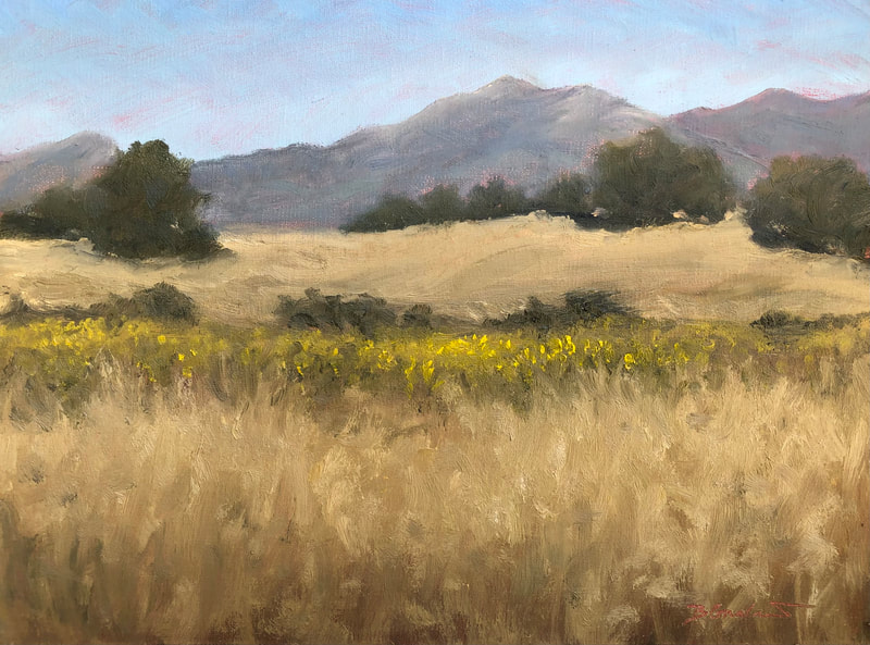 Santa Ana road at HWY 150, Ojai CA Landscape painting. 