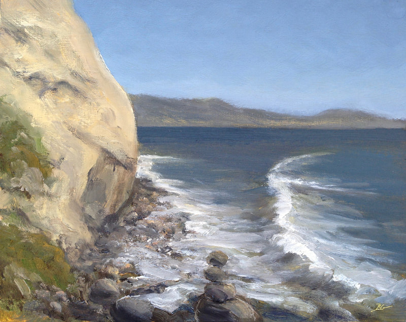 Santa Barbara Rocky Coast Study, Santa Barbara, CA painting.